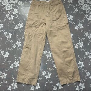 Aritzia Sun-Deh High Rise Straight Leg Utility Pant in Light Khaki Sz 4